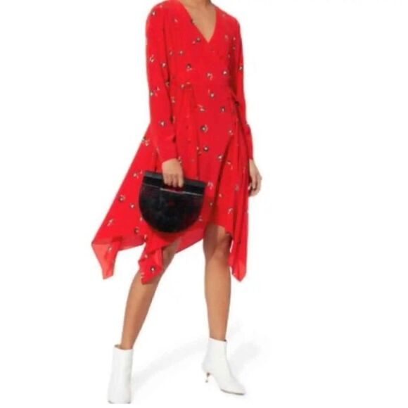 Intermix Josie Silk Floral Print Asymmetrical Cut - Picture 1 of 8